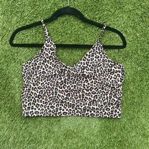 🔥H&M crop faux wrap spaghetti strap tank